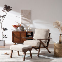 Charles Lounge Armchair (With Ottoman) - Armchairs And Accent Chairs