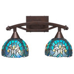 Toltec Lighting - Bow 2-Light Bath Bar, Bronze, 7" Turquoise Cypress Art Glass, Bronze - * The beauty of our entire product line is the opportunity to create a look all of your own, as we now offer over 40 glass shade choices, with most being available as an option on every lighting family. So, as you can see, your variations are limitless. It really doesn't matter if your project requires Traditional, Transitional, or Contemporary styling, as our fixtures will fit most any decor.