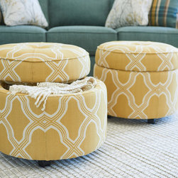 U-Turn Ottoman by La-Z-Boy shown in Buttercup - Products
