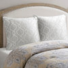 Croscill Montague Ogee Embroidered Euro Sham, Silver