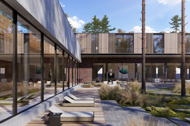 Modern Brutalist Home with Warm Natural Finishes