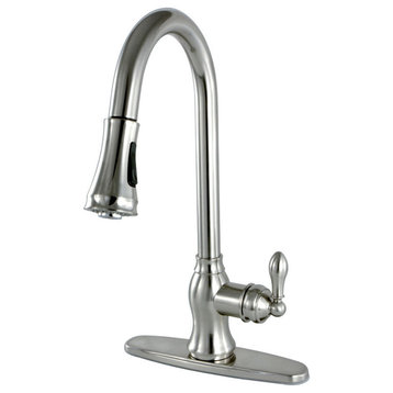 American Classic Single-Handle Pull-Down Sprayer Kitchen Faucet, Brushed Nickel