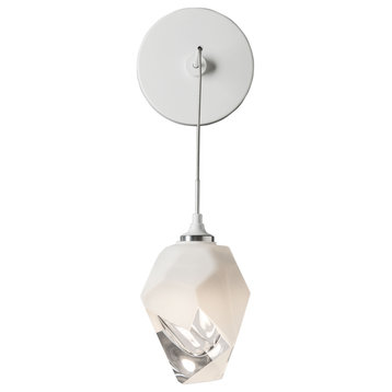 Chrysalis Small Low Voltage Sconce White Finish, White Crystal