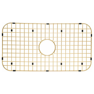 Sink Protector Matte Gold 304 Stainless Steel Sink Bottom Grid, 26x14-3/8