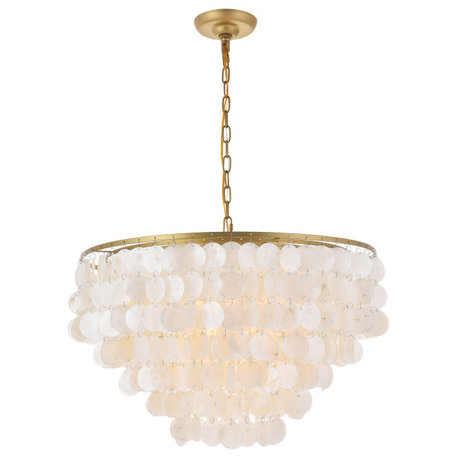 Brass Finish 6-Light Pendant