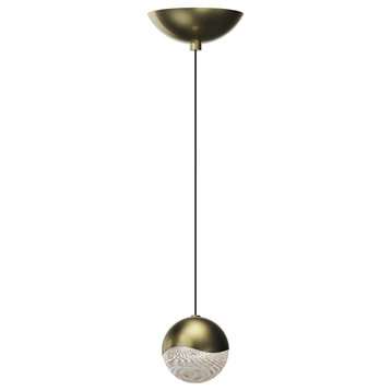 Grapes LED Pendant With Dome Canopy, Brass, Medium