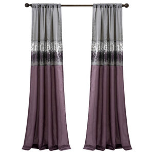 Night Sky Window Panel Single Purple Grey 42x84 Contemporary Curtains By Uber Bazaar Houzz Night Sky Window Panel Single Purple