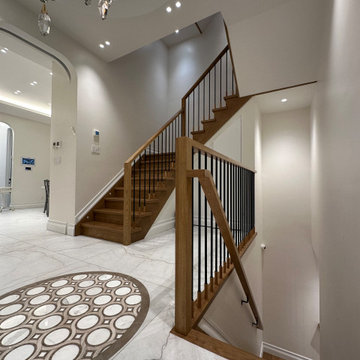 Custom Wood Staircase with Metal Balusters – Brooklyn, NY