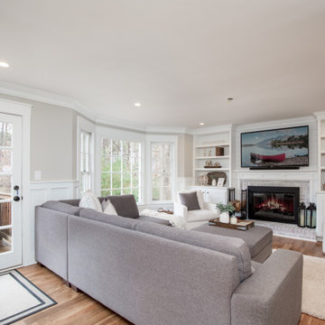 The TV watching area of the living space.