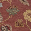 Transitional Floral Pattern Red /Orange Wool/Silk Tufted Rug - BL05, 9.6x13.6