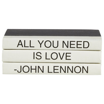 3 Piece All You Need Is Love Quote Decorative Book Set