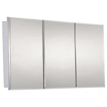 Tri-View Medicine Cabinet, 48"x30", Beveled Edge, Surface Mounted