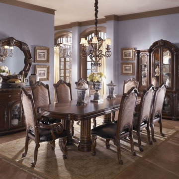 AICO Monte Carlo Rectangular Dining Table Set in Cafe Noir