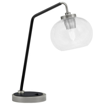 Table Lamps & Desk Graphite & Matte Black Finish 7 Clear Bubble Glass