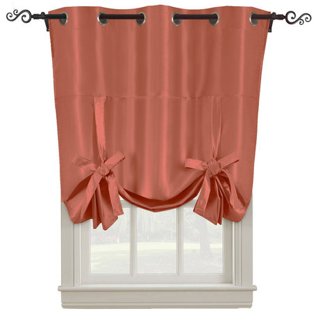 Soho Triple-Pass Single Blackout Curtain, Coral, 42"x63"