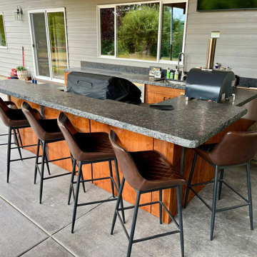 Steel Grey Leathered Outdoor Kitchen