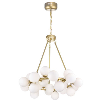 CWI LIGHTING 1020P26-25-602 25 Light Chandelier with Satin Gold finish