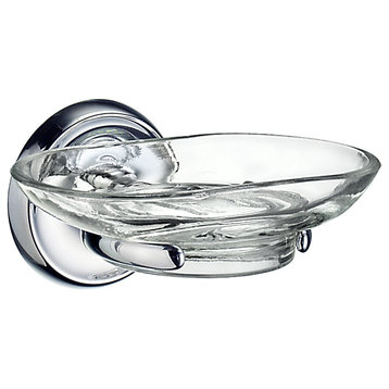Villa Holder With Glass Soap Dish Polished Chrome