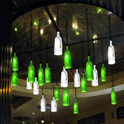 Epicureanist Wine Bottle Ceiling Light Fixture - Ceiling Lighting