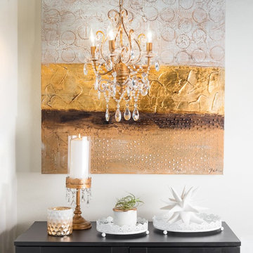 Tiffany Gold Crystal-Beaded Plug In Chandelier by Amalfi Decor