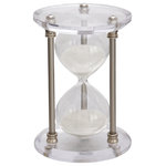 The Novogratz - Glam Silver Metal Timer 53419 - Ideal sand timer that will compliment and add contrast to your glam-themed interior decoration. With its elegant design and finish, this timer is an impressive accessory for your home or office accent table. Designed with felt or rubber stoppers at the base that prevent scratching furniture and table tops, as well as sliding around. This item ships in 1 carton. Iron timer makes a great gift for any occasion. Suitable for indoor use only. This is a single timer. Glam style.