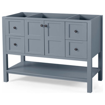 Anna Contemporary 48" Wood Bathroom Vanity, Counter Top Not Included, Gray