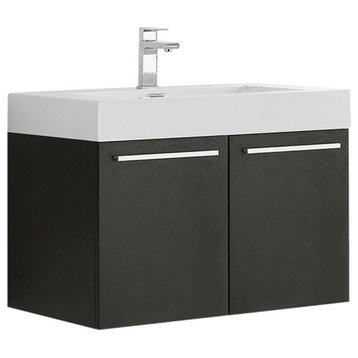 Fresca Vista 30" Integrated Sink Modern Wood Bathroom Cabinet in Black
