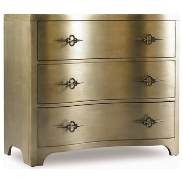 Beaumont Lane 3-Drawer Shaped-Front Contemporary Wood Accent Chest in Gold