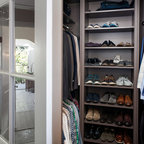 Master Bath & Closet with Frosted Glass Pocket Doors - Traditional ...