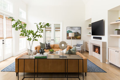 Inspiration for a coastal living room remodel in Houston