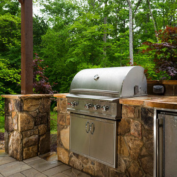 Flagstone Patio with Firepit
