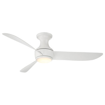 Corona 3-Blade Flush Mount Ceiling Fan, Matte White