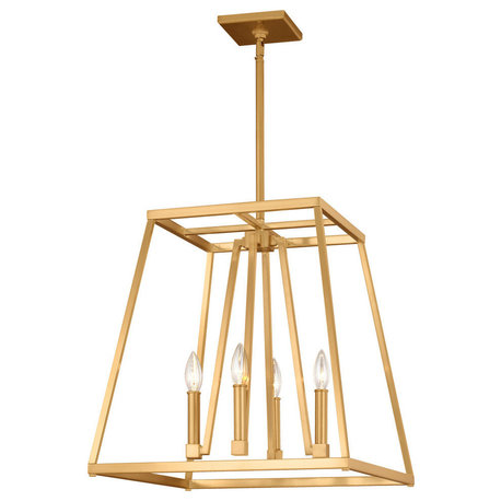 Generation Lighting 4-Light Chandelier, Gilded Satin Brass