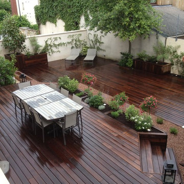 Terrasse bois et aménagement végétal au coeur de MEUDON 92