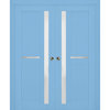 Sliding Pocket Doors 84 x 96, Veregio 7288 Aquamarine & Frosted Glass, Rail