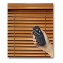 Motorized Wood Blinds - Window Treatments