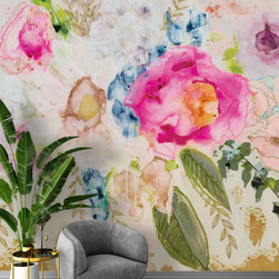 Floral Accent Wall Mural Wallpaper - Wallpaper