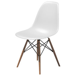 Midcentury Dining Chairs Eames Dowel-Leg Side Chair, White