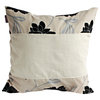 Dream Champagne Linen Patch Work Pillow Floor Cushion (19.7 by 19.7 inches)