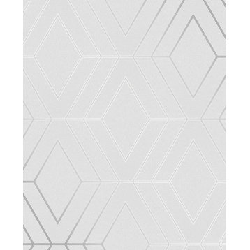 2834-42340 Adaline Light Grey Geometric Wallpaper Modern Style