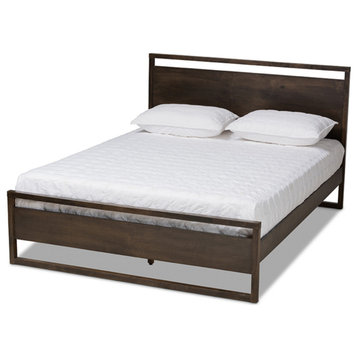 Inicio Charcoal Brown Finished Wood Queen Size Platform Bed