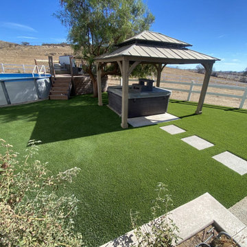 Artificial Turf and Concrete Walkway