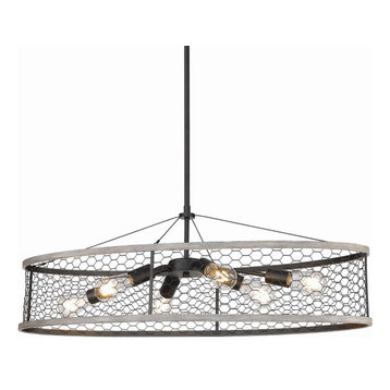 Bailey Linear Pendant With Chicken Wire Shade Shade