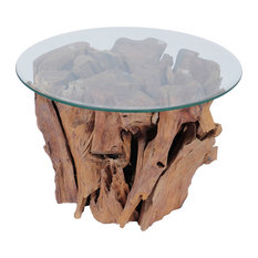 vidaXL Coffee Table With Teak Driftwood, 60 cm
