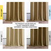 Ruched Vintage Faux Dupioni Silk Curtain Single Panel, Flax Gold, 50" X 108"