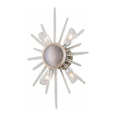 Chill 4-Light Wall Sconce, Silver Leaf With Polish Stainless