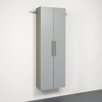 Prepac HangUps 24" Large Storage Cabinet in Light Grey Laminate