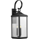 Progress Lighting - Gibbes Street Collection 3-Light Large Wall Lantern - Incorporate a flawless lighting experience that fills your home with an understated elegance and rustic charm with this wall lantern. This farmhouse-inspired masterpiece cradles clear beveled glass panes just right for offering a warm, welcoming glow to your friends and family. A traditional lantern frame with a beautiful black finish houses the light bases in this timeless design.
