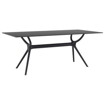 Compamia Air Rectangle Dining Table, 71", Black