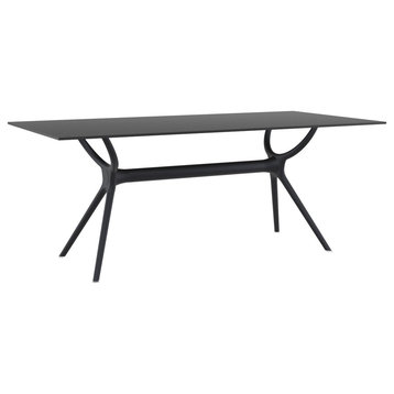 Compamia Air Rectangle Dining Table, Black, 71"